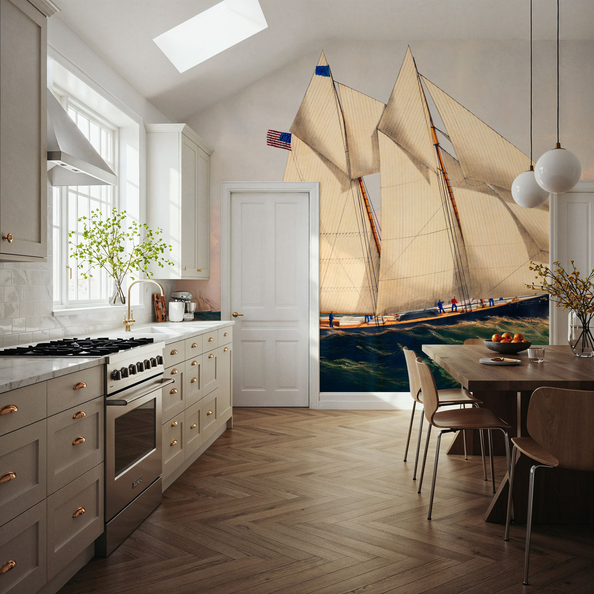 The Yacht Henrietta Mural Wallpaper - room preview 02