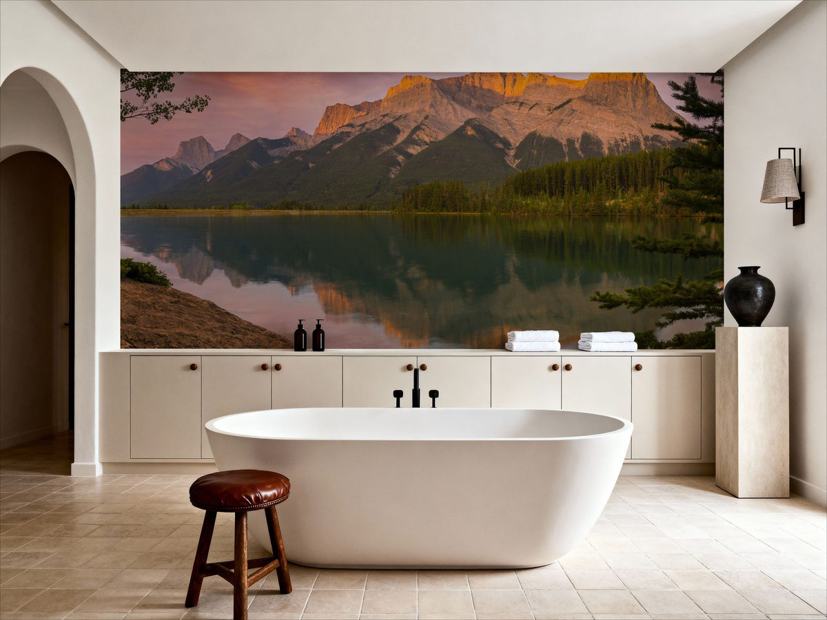 Canmore Lake Mural Wallpaper - room preview 02