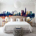 London Skyline Blue & Bronze Mural Wallpaper - room preview 02