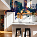 Niagara Falls Skyline Blue & Bronze Mural Wallpaper - room preview 02