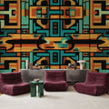 Map of Pyramids Mural Wallpaper - room preview 02