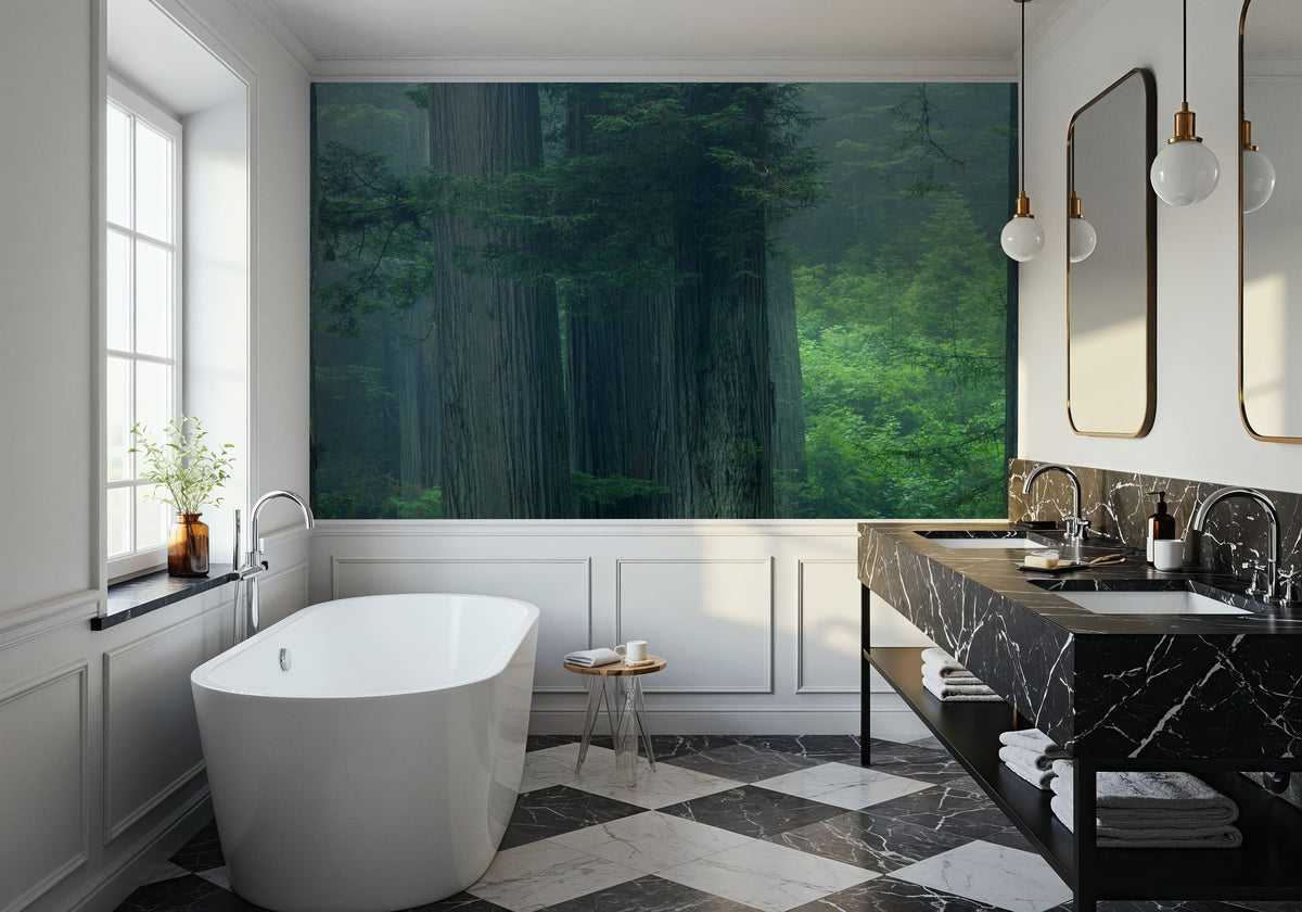 Misty Woodland Heights Mural Wallpaper - room preview 02