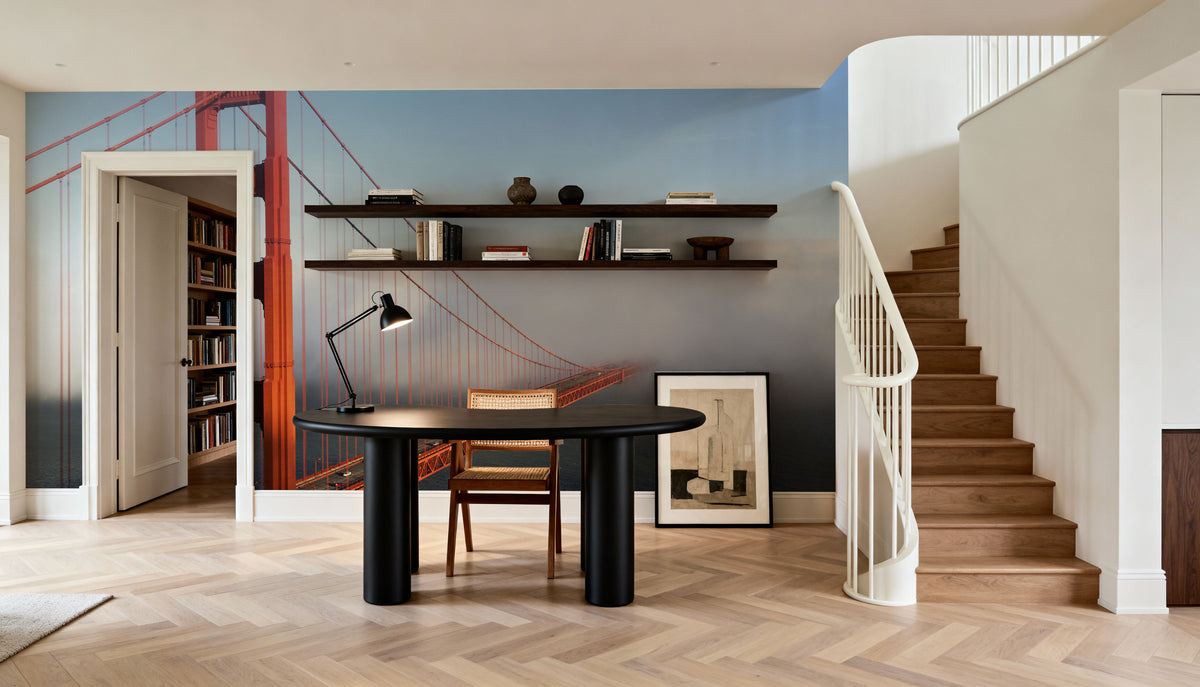 Golden Gate Bridge Mural Wallpaper - Neutral Tone - room preview 02