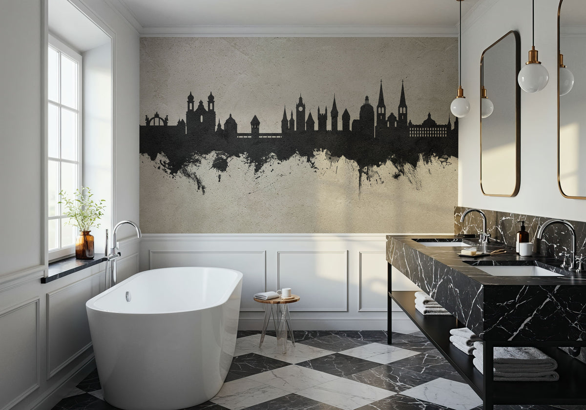 Lucerne Switzerland Luzern Skyline Concrete Mural Wallpaper - room preview 02