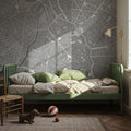 Palma De Mallorca City Grey Mural Wallpaper - room preview 02