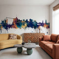Windsor England Skyline Blue & Bronze Mural Wallpaper - room preview 02