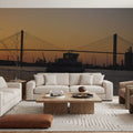 Golden Bridge Silhouette, Mural Wallpaper - room preview 02