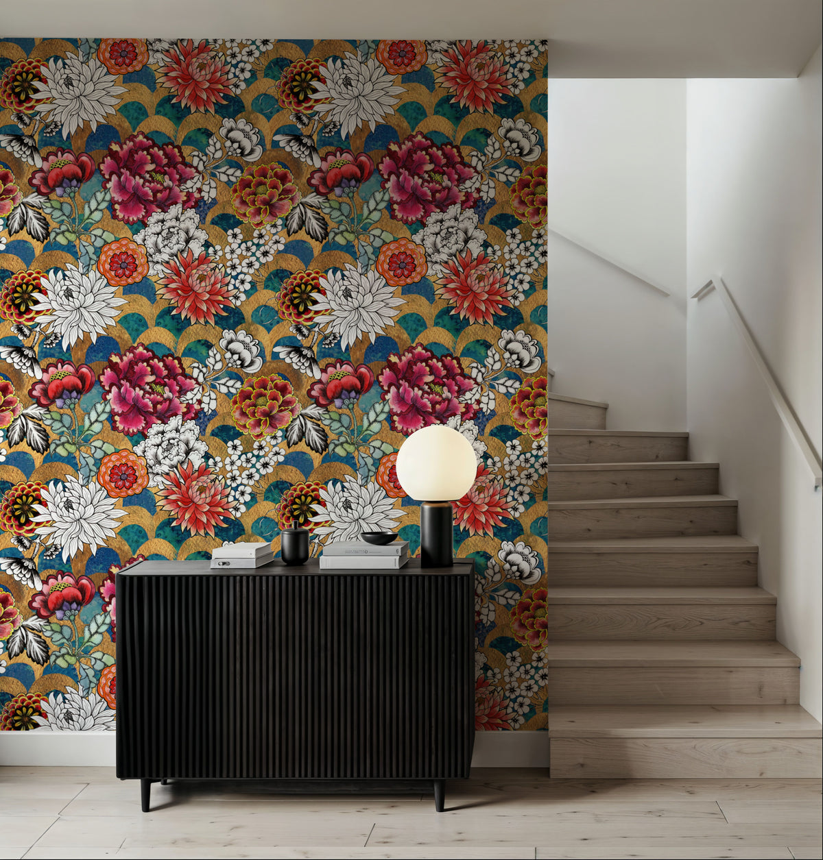 Vibrant Floral Medley Mural Wallpaper - room preview 02
