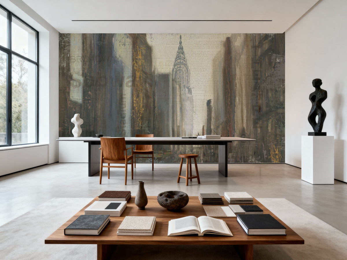 Urban Movement I NY Neutral Crop Mural Wallpaper - room preview 02