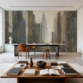Urban Movement I NY Neutral Crop Mural Wallpaper - room preview 02