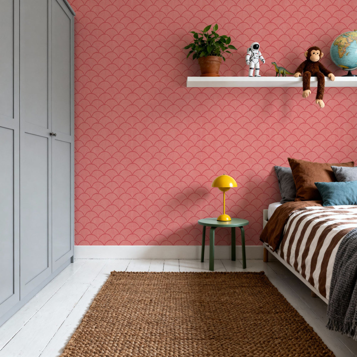 Coastal Scales Red Mural Wallpaper - room preview 02