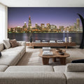 Twilight Skyline Silhouette Mural Wallpaper - room preview 02