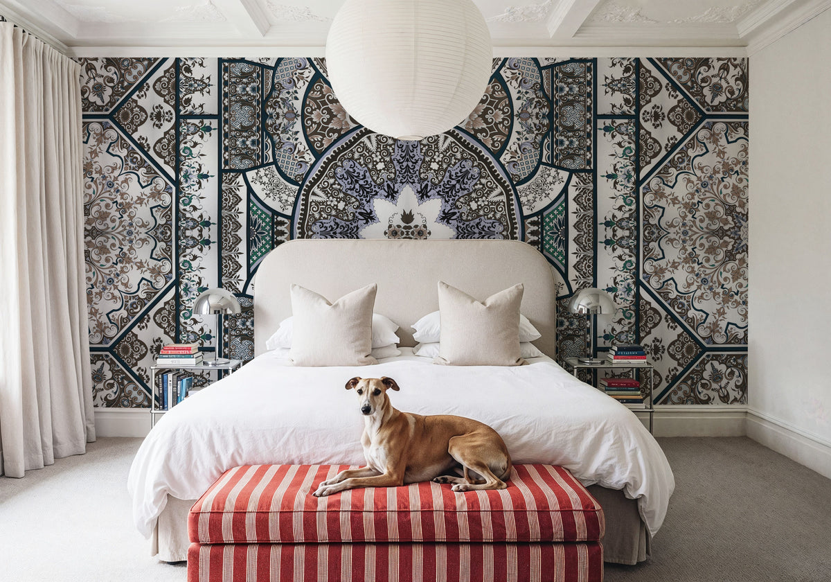 Eastern Tales, Brown & Lavender Mural Wallpaper - room preview 02