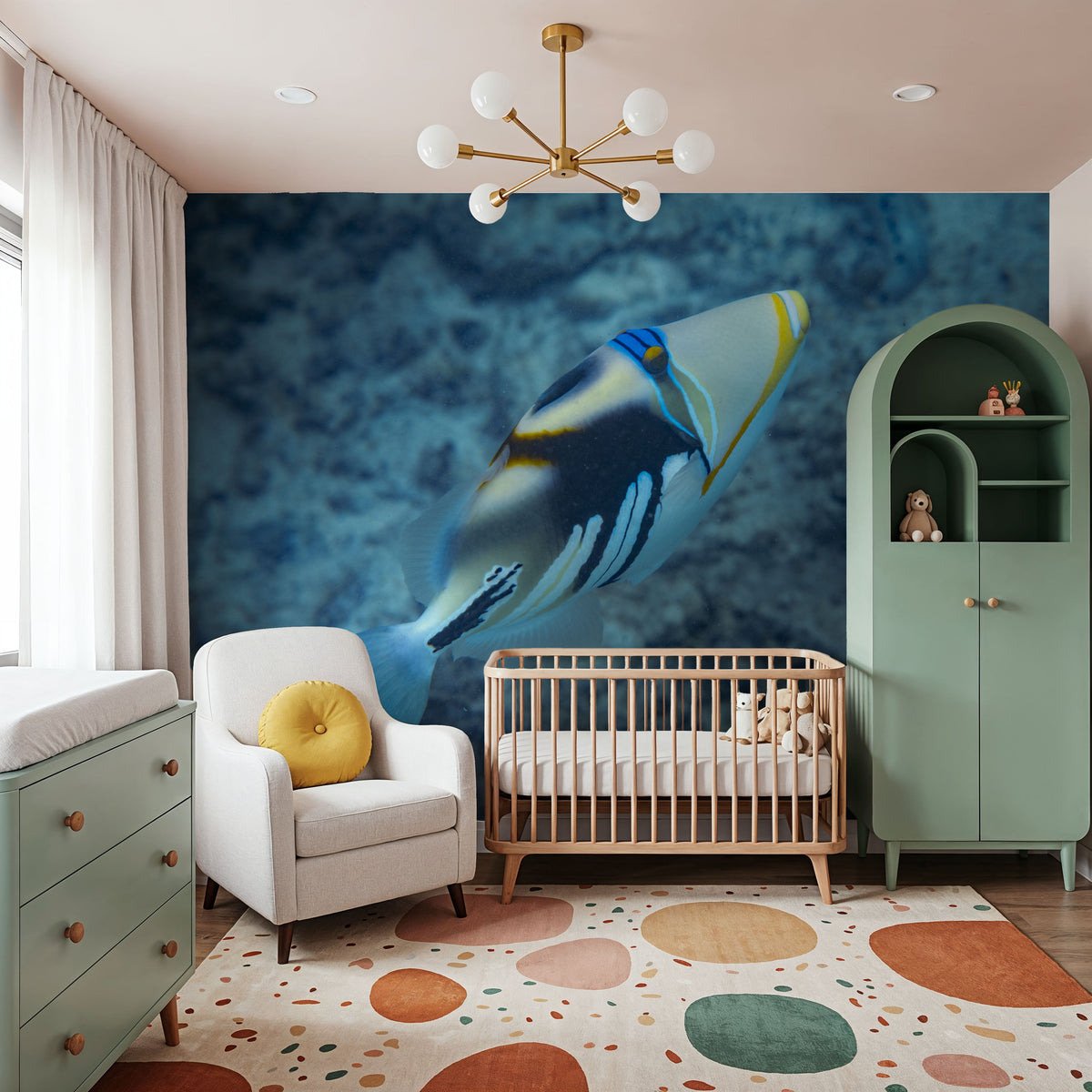 South Pacifish Mural Wallpaper - room preview 02