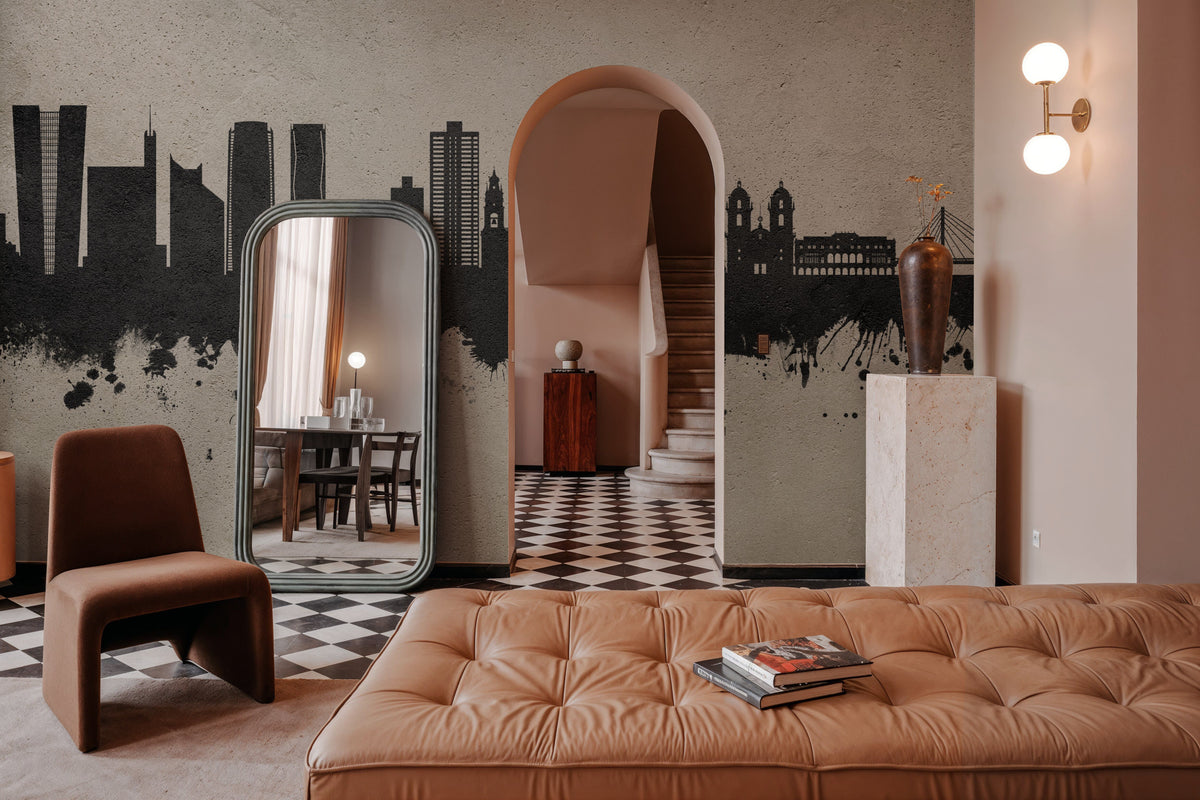Lima Peru Skyline Concrete Mural Wallpaper - room preview 02