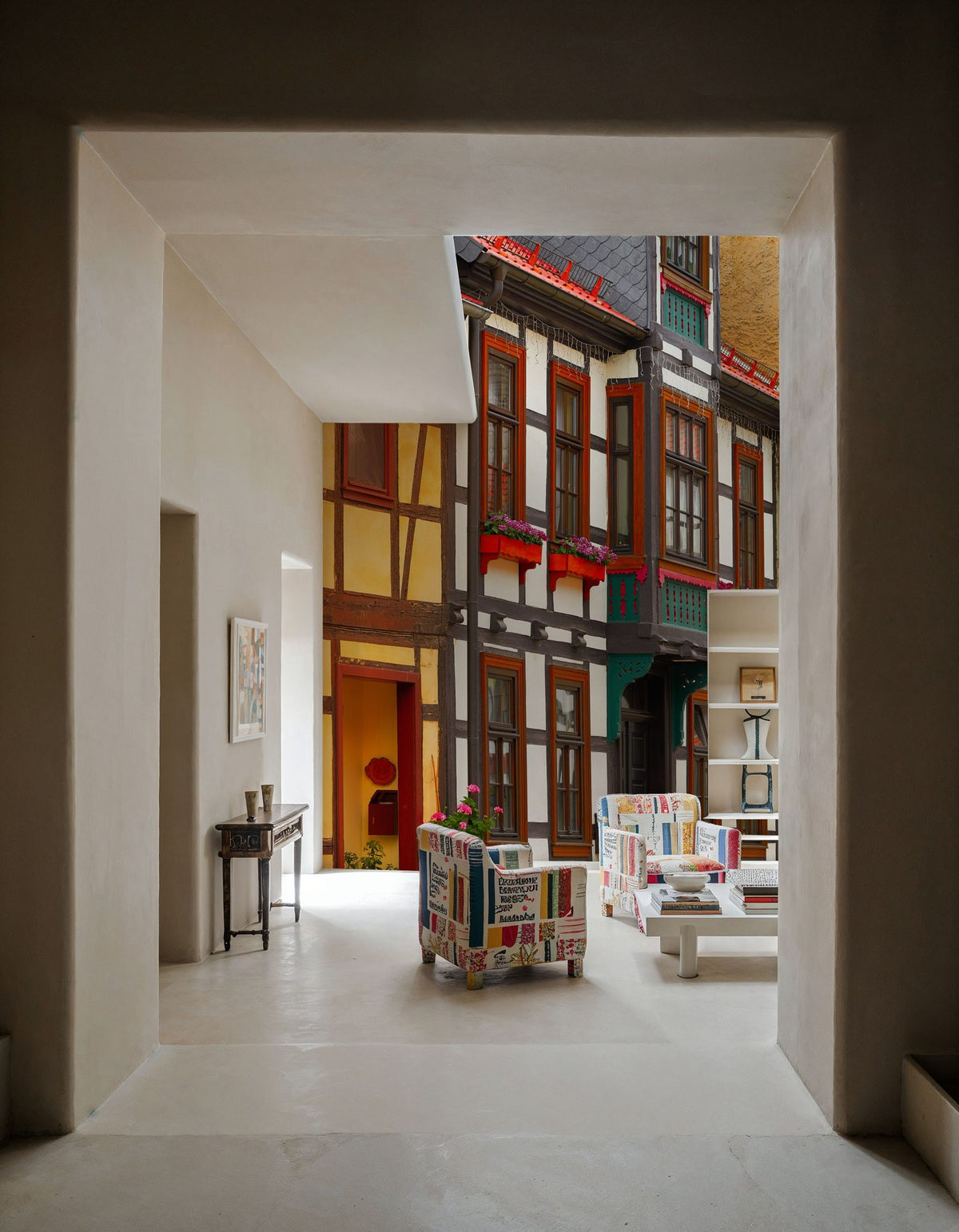 Timberframe Village Mural Wallpaper - room preview 02