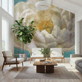 Turquoise Bloom II Mural Wallpaper - room preview 02