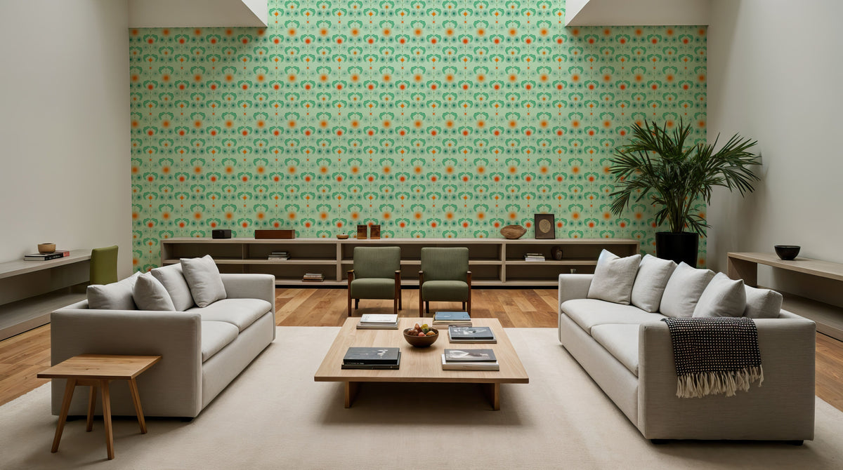 Helophite, Orange Mural Wallpaper - room preview 02