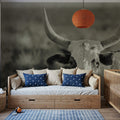 High Desert Herd Sepia Mural Wallpaper - room preview 02