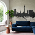 Düsseldorf Germany Skyline Concrete Mural Wallpaper - room preview 02
