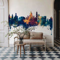 Jerez Spain Skyline Blue & Bronze Mural Wallpaper - room preview 02