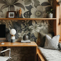 Dahlia Days, Beigy Lime Mural Wallpaper - room preview 02