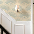 Art Deco Eye, Sky Blue Mural Wallpaper - room preview 02