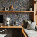 Floral Blossom Viola Mural Wallpaper - room preview 02