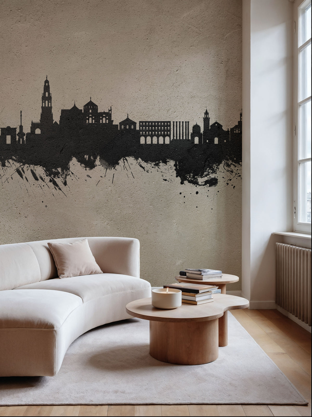 Córdoba Spain Skyline Concrete Mural Wallpaper - room preview 02