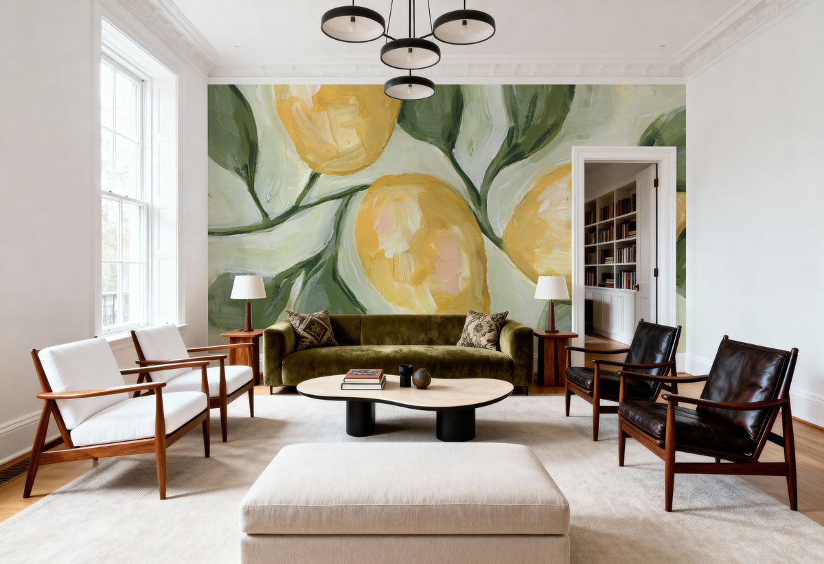 Lemons on a Branch Mural Wallpaper - room preview 02