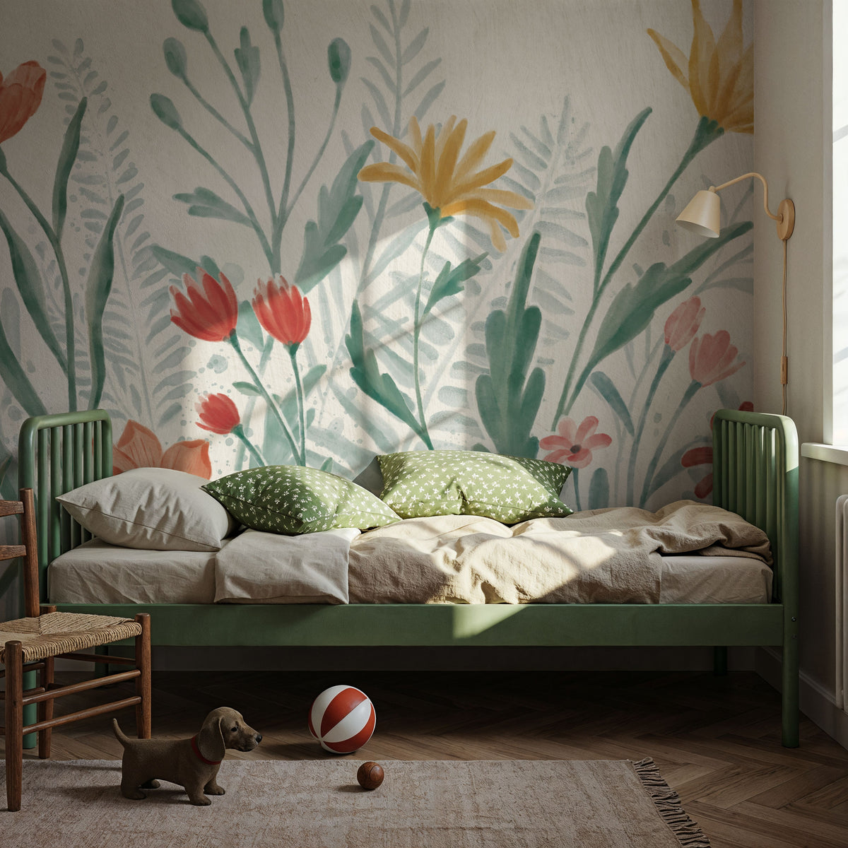The Wildflowers Tamed Mural Wallpaper - room preview 02