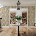 Overleaf Woodland Pattern, Green Mural Wallpaper - room preview 02