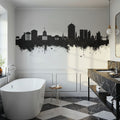 Montgomery Alabama Skyline Black & White Mural Wallpaper - room preview 02