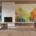 Watercolor Fall Mural Wallpaper - room preview 02
