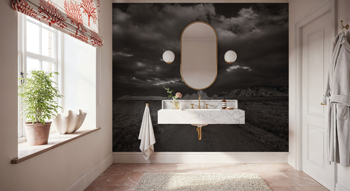 Road to Me BW Mural Wallpaper - room preview 02