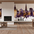 Lichfield England Skyline Purple & Gold Mural Wallpaper - room preview 02