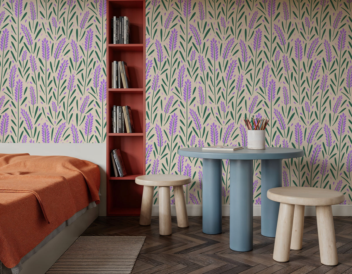 Lavender Field Mural Wallpaper - room preview 02