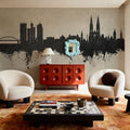 Zagreb Croatia Skyline Concrete Mural Wallpaper - room preview 02