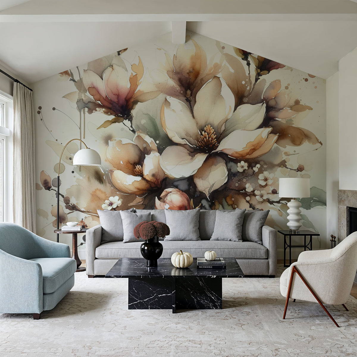 Blooming Elegantly Mural Wallpaper - room preview 02