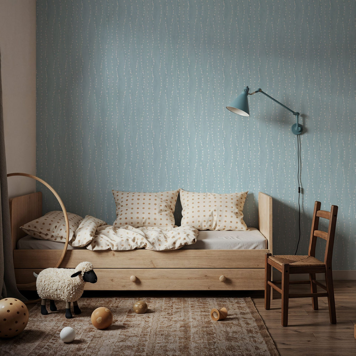 Coastal Dripping Light Blue Mural Wallpaper - room preview 02