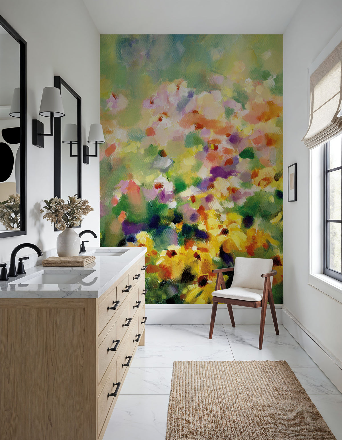Wild Meadow Mural Wallpaper - Warm Tone - room preview 02