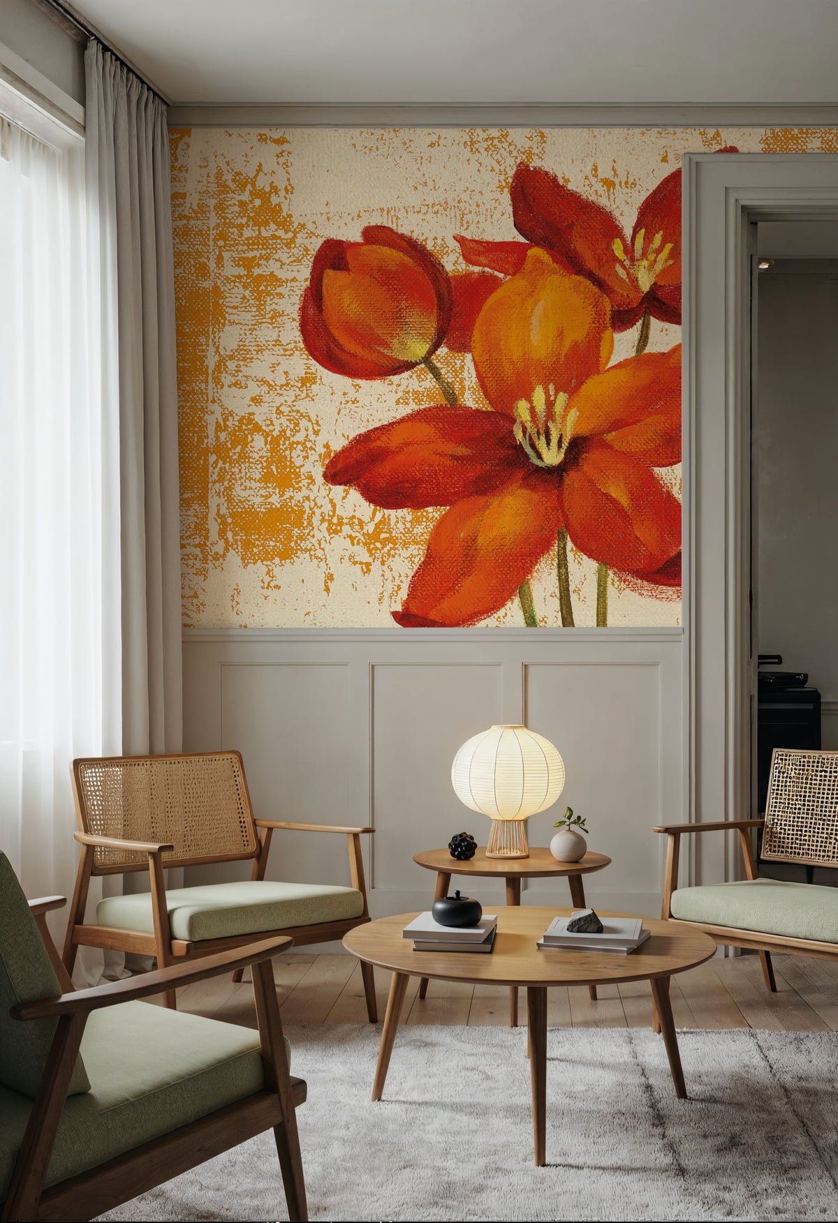 Jewel Flower VIII Mural Wallpaper - room preview 02
