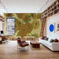 Sunflowers Mural Wallpaper - Red Tone - room preview 02