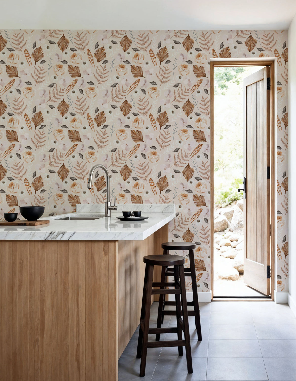 Rose and Birch Mural Wallpaper - room preview 02