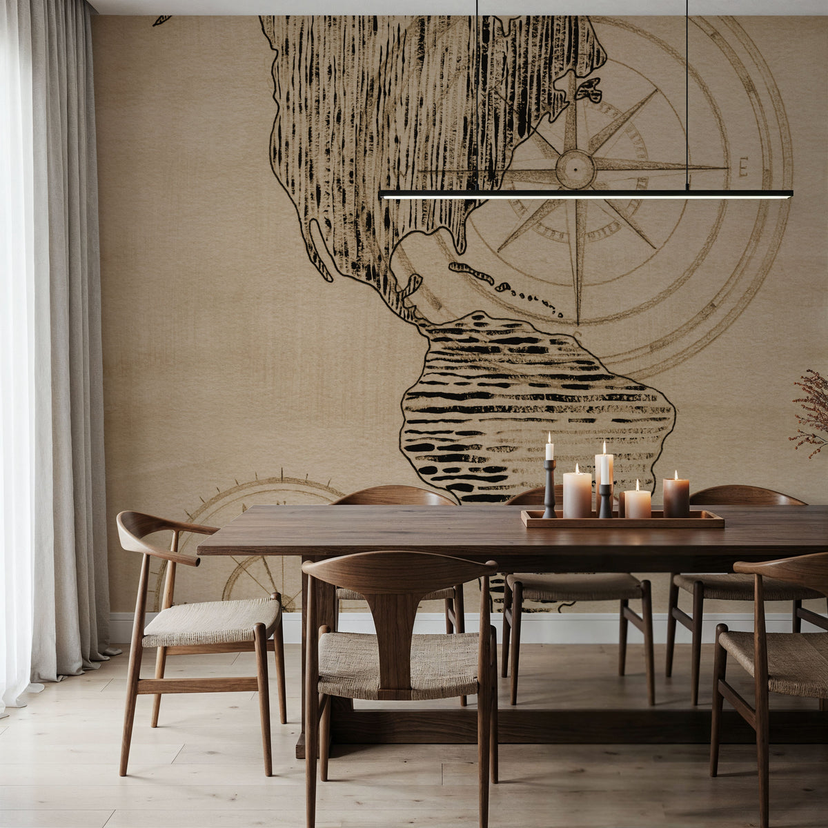 Map of Americas Mural Wallpaper - room preview 02