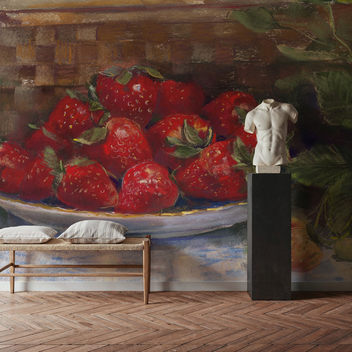 Plate of Strawberries Mural Wallpaper - room preview 02
