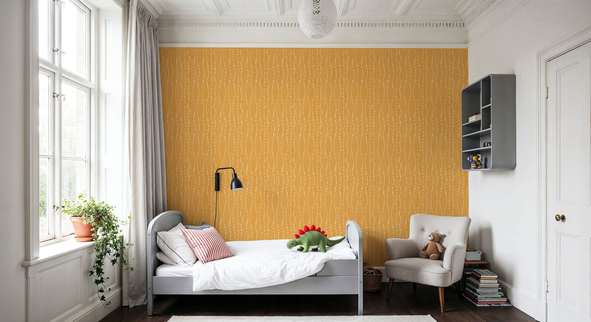 Coastal Dripping Yellow Mural Wallpaper - room preview 02