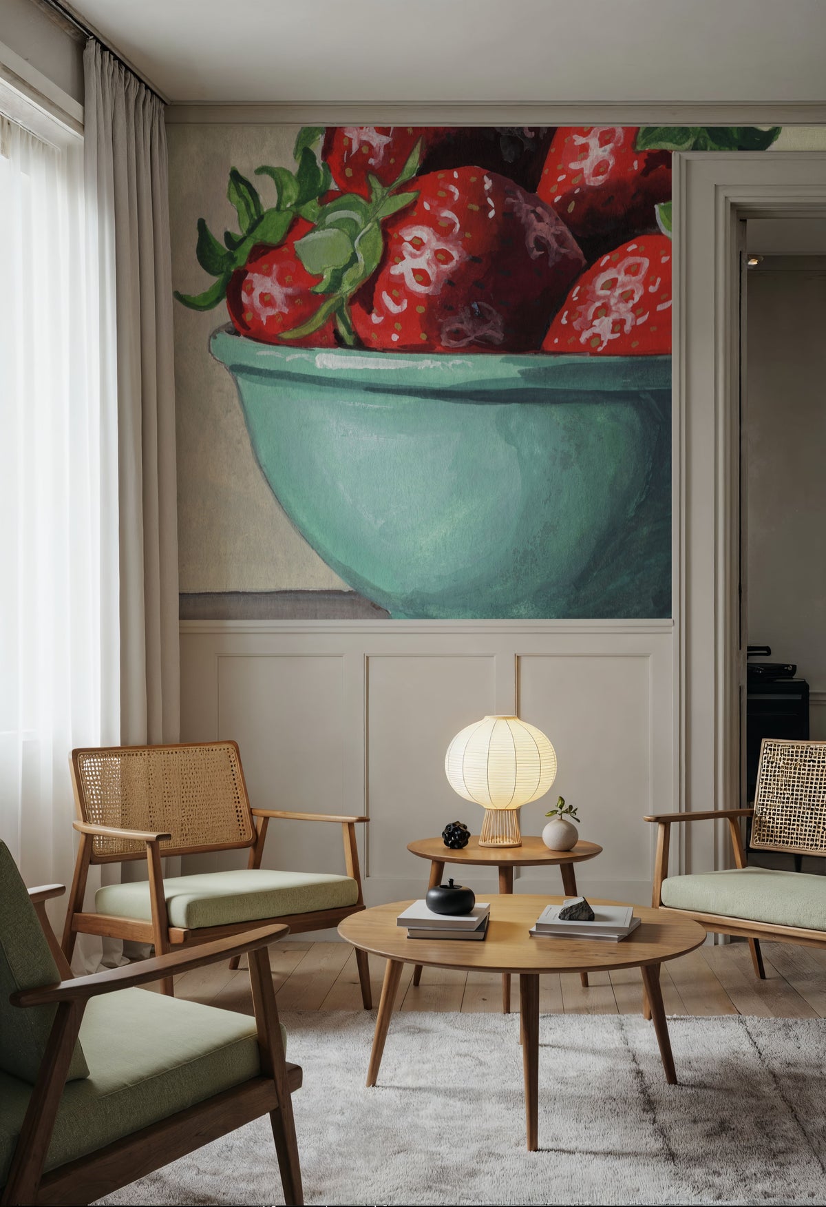 Country Kitchen Strawberries Mural Wallpaper - room preview 02