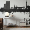 Daegu South Korea Skyline Black & White Mural Wallpaper - room preview 02
