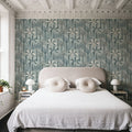 Palmera Luxe, Chalky Blue Mural Wallpaper - room preview 02